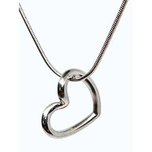 Indio Jewelry Silver Floating Heart Necklace #7007